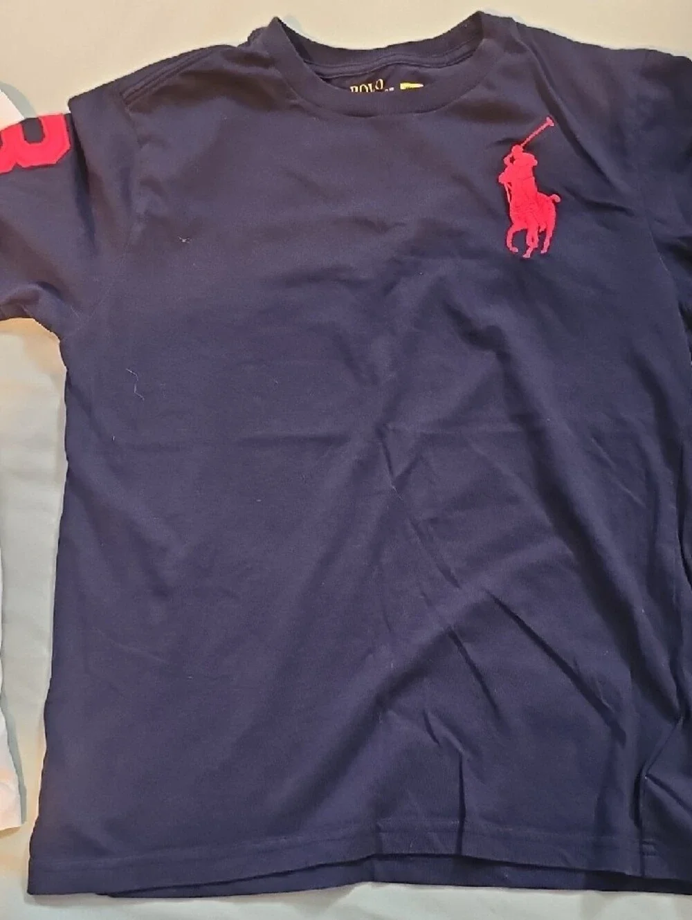 Polo by Ralph Lauren Black Tee with White Polo Player Patch